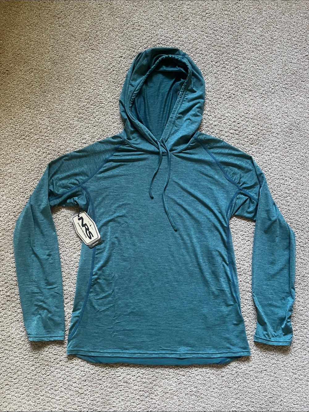 NRS Teal Silkweight Long Sleeve Water Sun Kayak Shirt